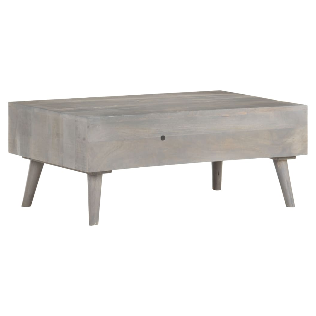 Coffee Table Grey 100x60x40 cm Solid Rough Mango Wood