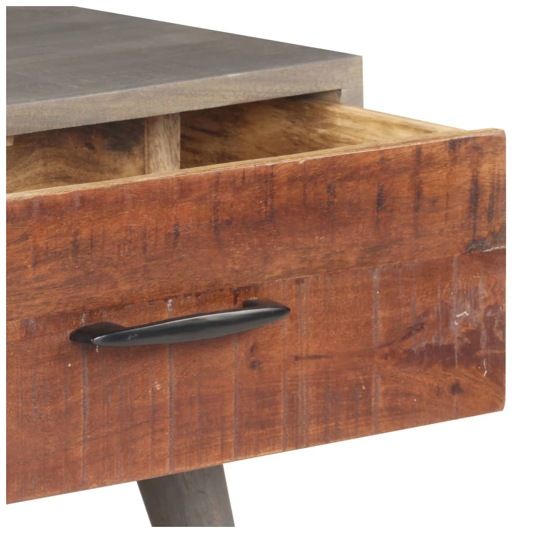 Coffee Table Grey 100x60x40 cm Solid Rough Mango Wood