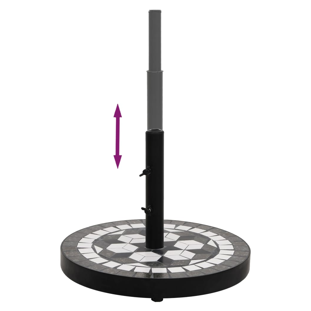 Parasol Base Black and White Round 12 kg