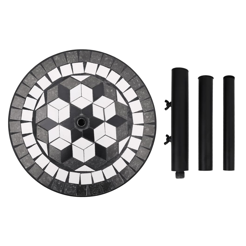 Parasol Base Black and White Round 12 kg