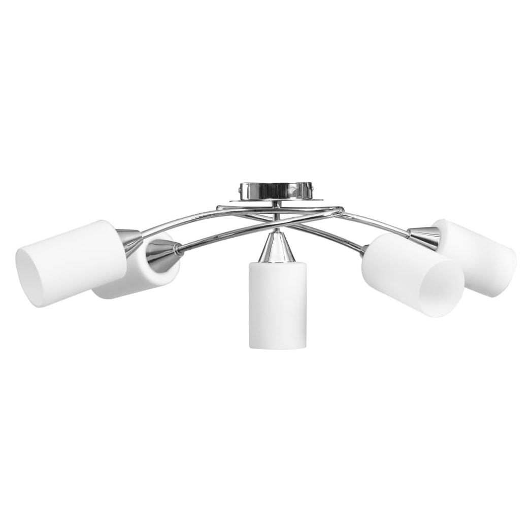 Ceiling Lamp with Ceramic Shades for 5 E14 Bulbs White Cone