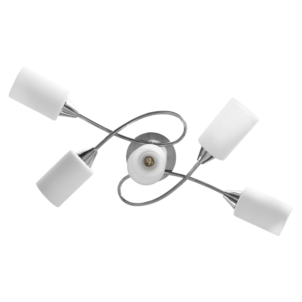 Ceiling Lamp with Ceramic Shades for 5 E14 Bulbs White Cone