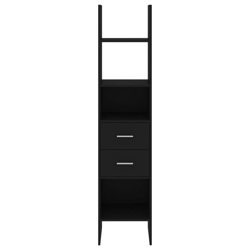 Book Cabinet Black 40x35x180 cm Engineered Wood