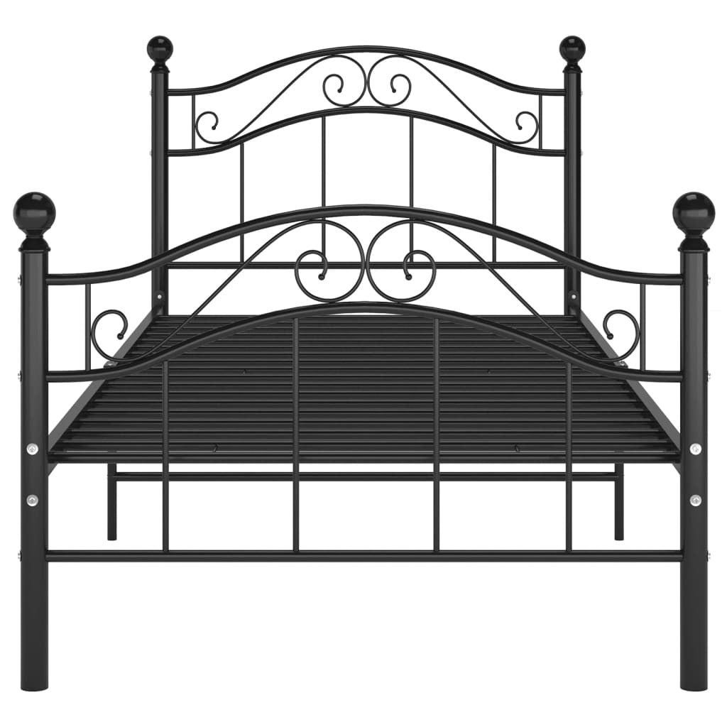 Bed Frame Black Metal 100x200 cm