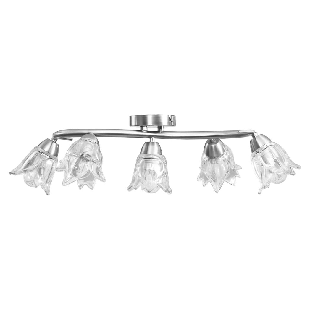 Ceiling Lamp with Transparent Glass Shades for 5 E14 Bulbs Tulip