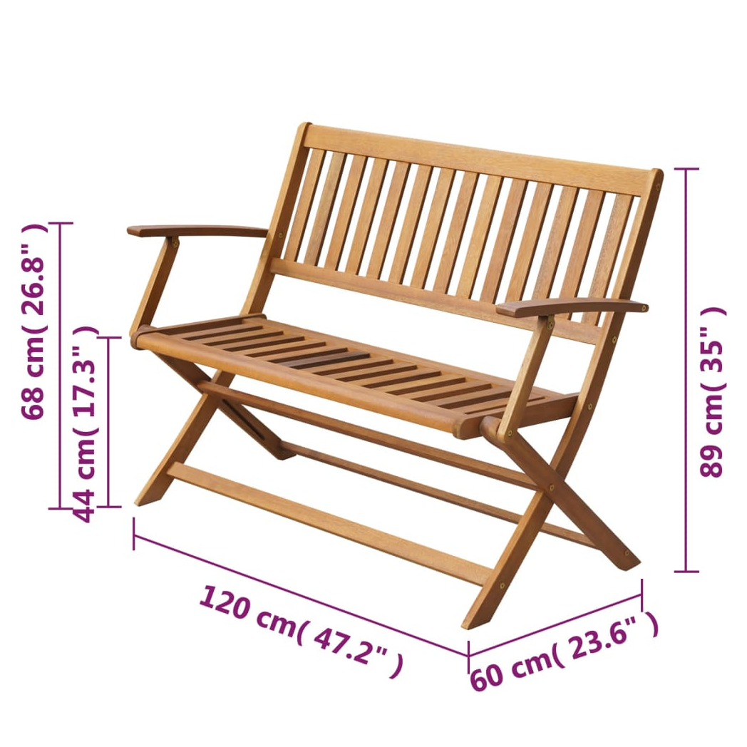 Garden Bench 120 cm Solid Acacia Wood