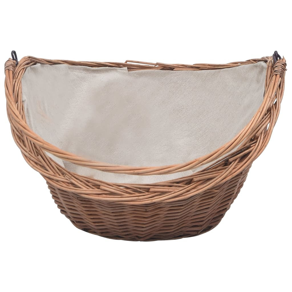 Firewood Basket with Handle 60x44x55 cm Natural Willow