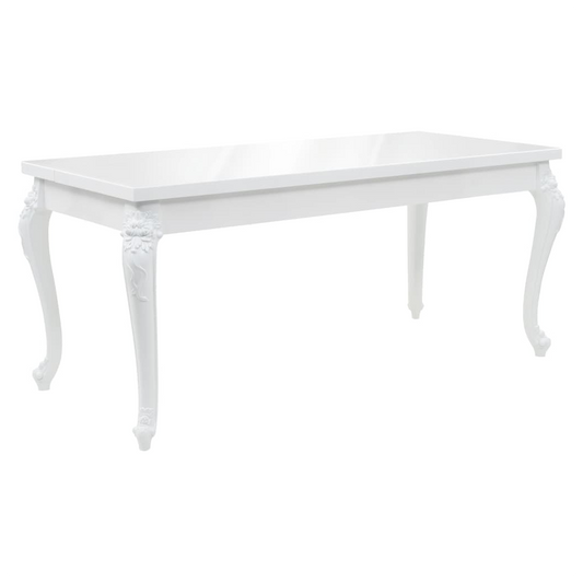 Dining Table 179x89x81 cm High Gloss White