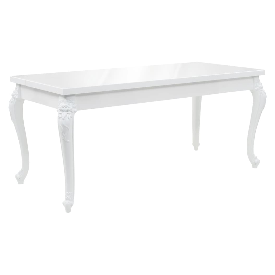 Dining Table 179x89x81 cm High Gloss White