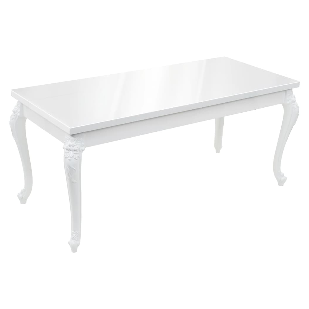 Dining Table 179x89x81 cm High Gloss White