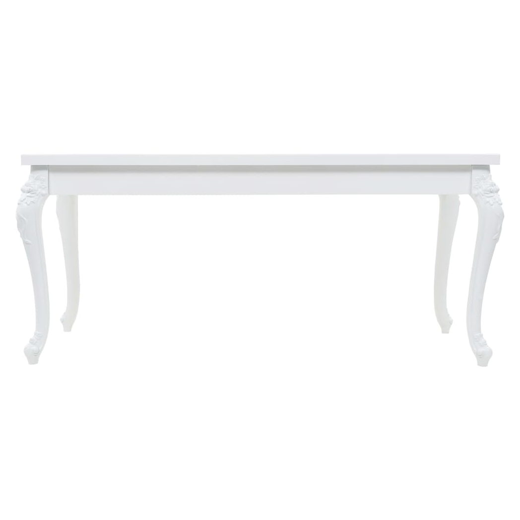 Dining Table 179x89x81 cm High Gloss White