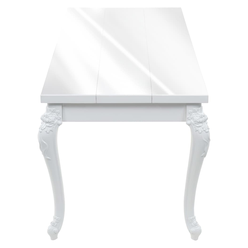 Dining Table 179x89x81 cm High Gloss White