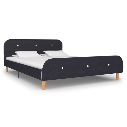 Bed Frame Dark Grey Fabric 135x190 cm Double