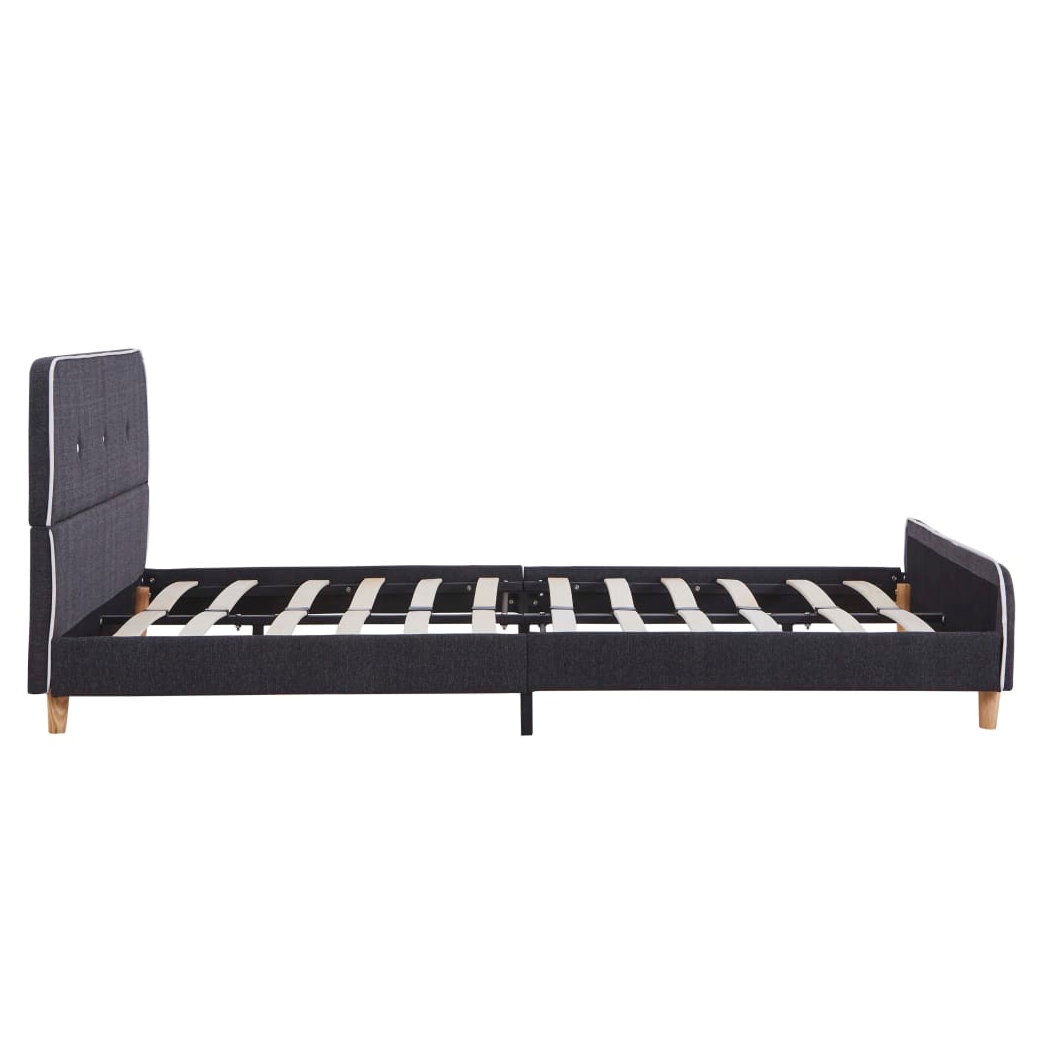 Bed Frame Dark Grey Fabric 135x190 cm Double