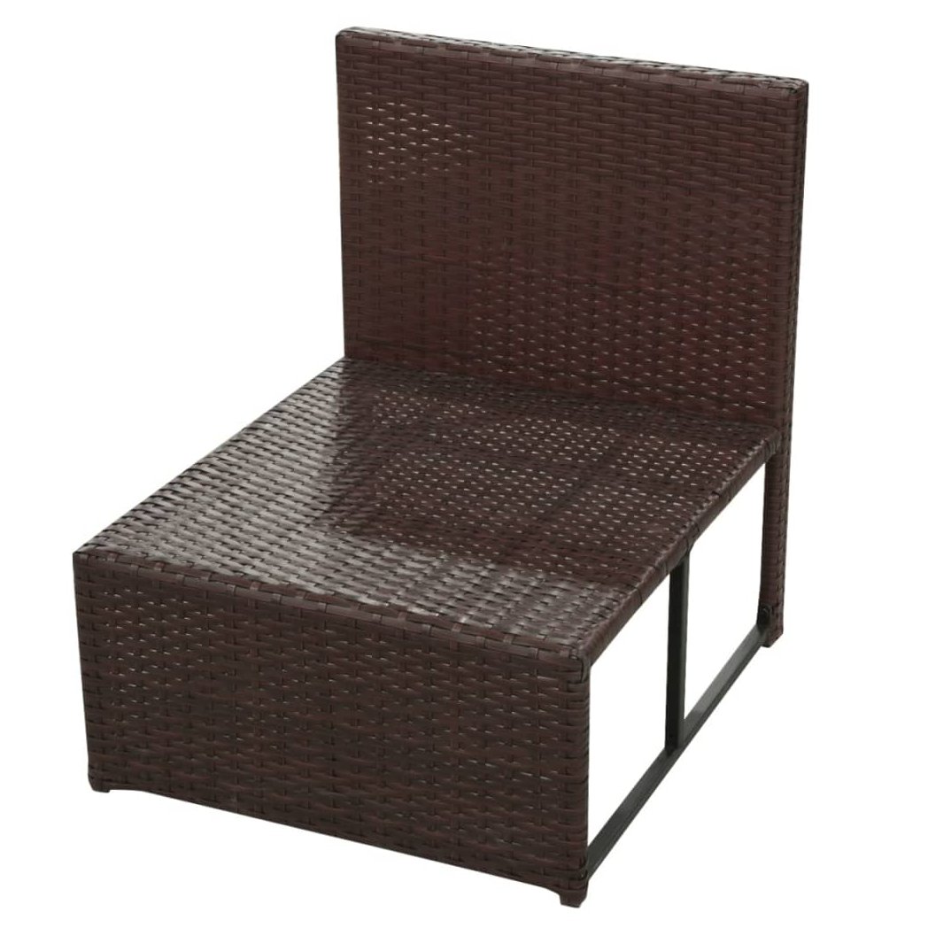 8 Piece Garden Lounge Set with Cushions Poly Rattan Brown