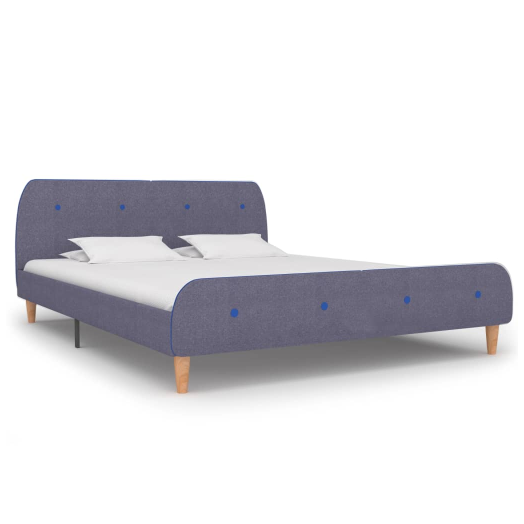 Bed Frame Light Grey Fabric 150x200 cm King Size