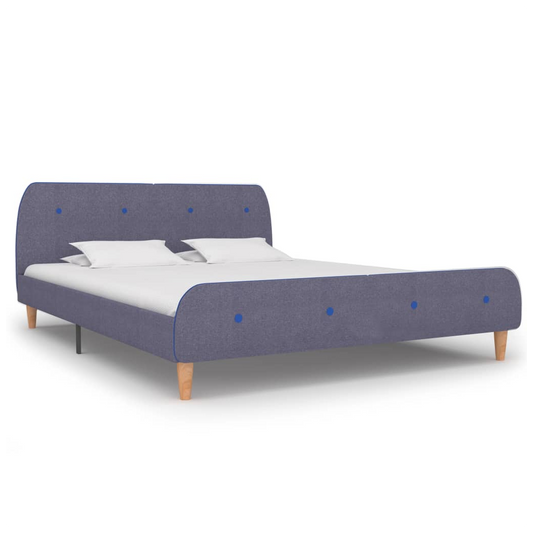 Bed Frame Light Grey Fabric 150x200 cm King Size
