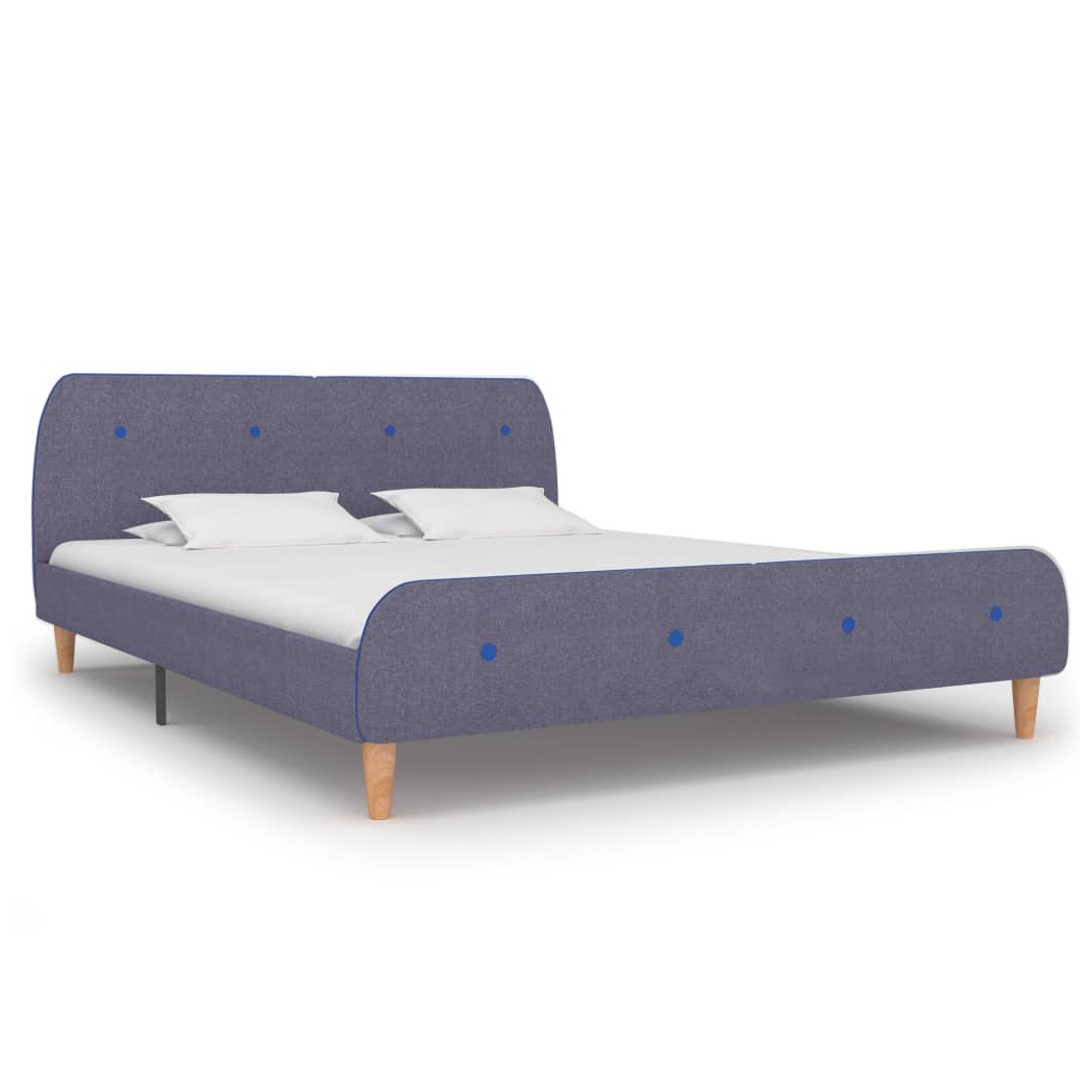 Bed Frame Light Grey Fabric 150x200 cm King Size