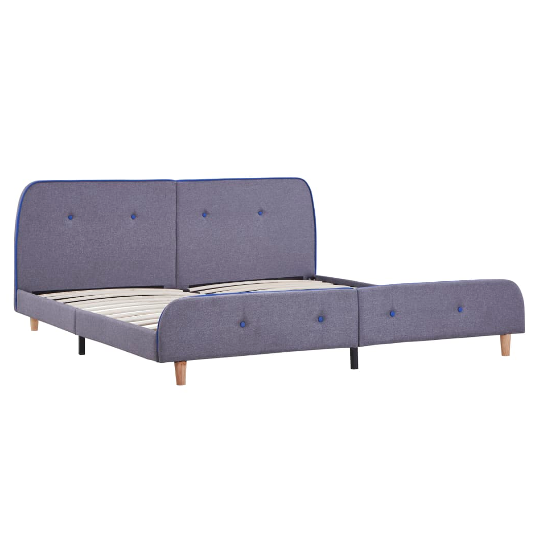 Bed Frame Light Grey Fabric 150x200 cm King Size
