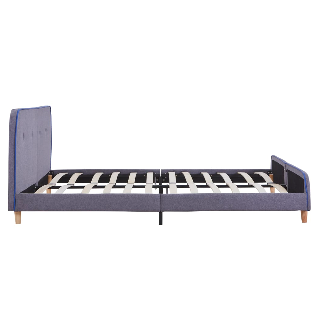 Bed Frame Light Grey Fabric 150x200 cm King Size