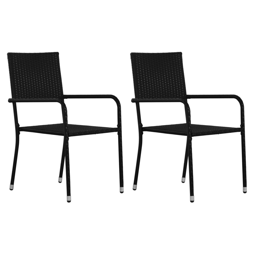 3 Piece Garden Dining Set Black