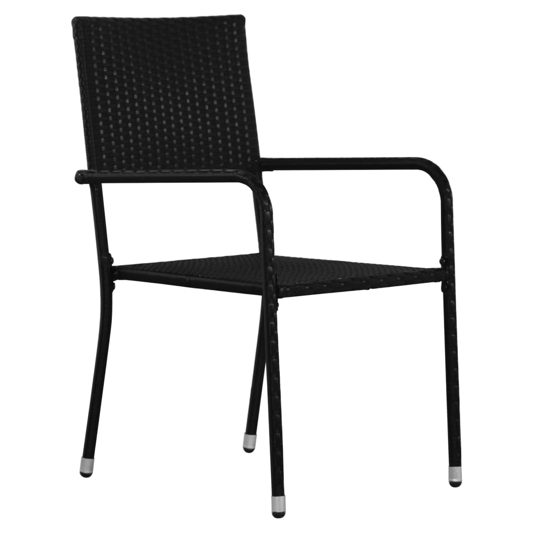 3 Piece Garden Dining Set Black