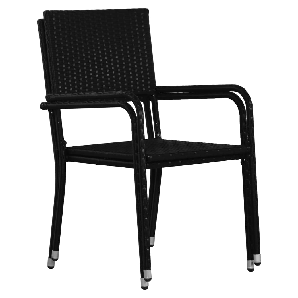 3 Piece Garden Dining Set Black