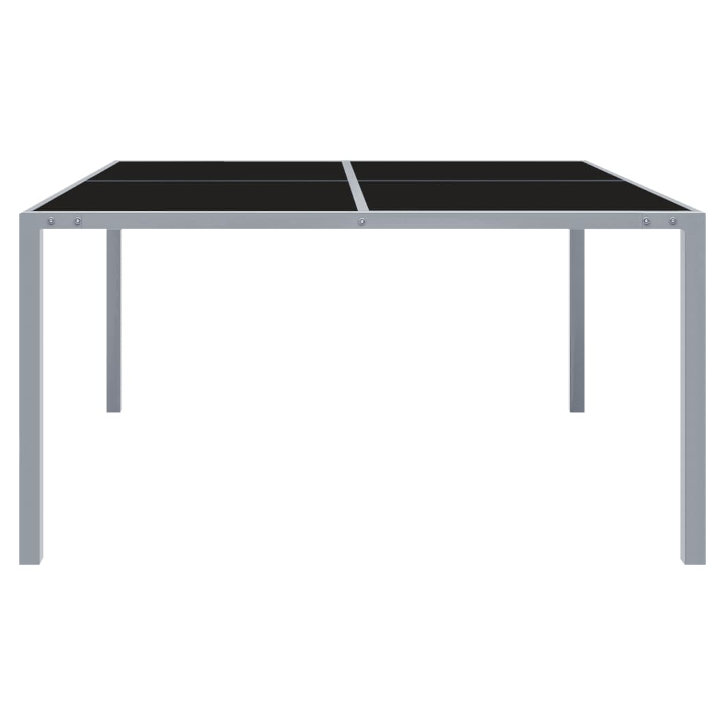 Garden Table 130x130x72 cm Grey Steel and Glass