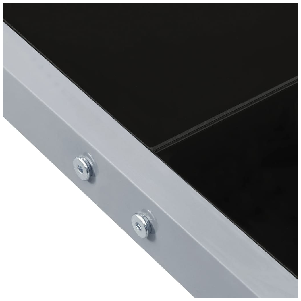 Garden Table 130x130x72 cm Grey Steel and Glass