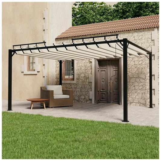 Gazebo with Louvered Roof 3x4 m Cream Fabric and Aluminium