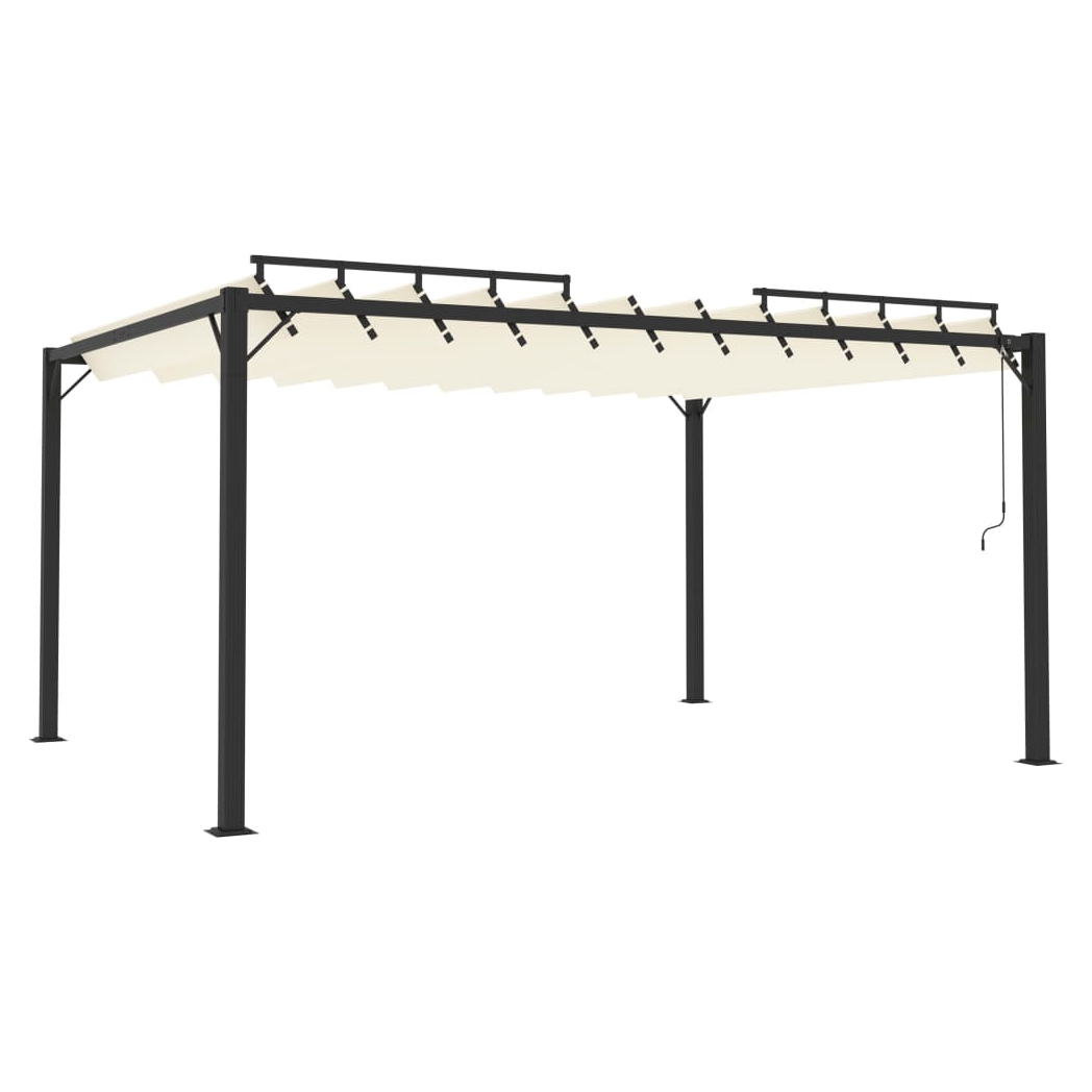 Gazebo with Louvered Roof 3x4 m Cream Fabric and Aluminium