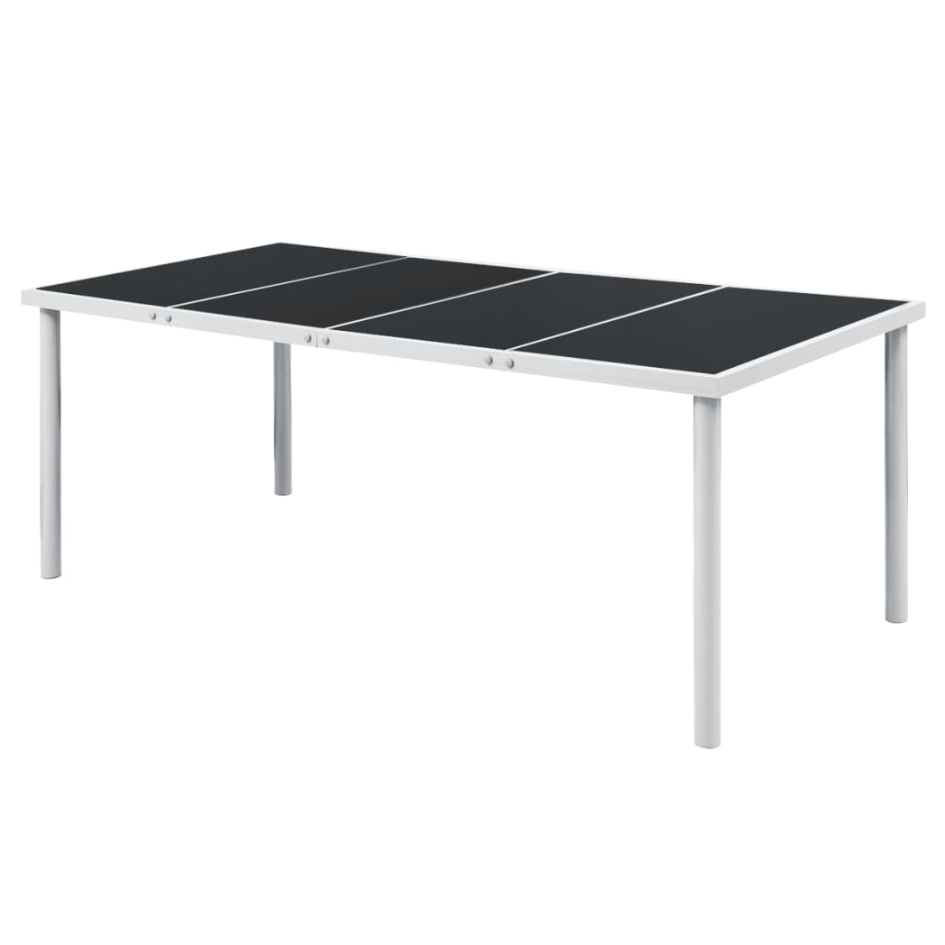 Garden Table 190x90x74 cm Black Steel