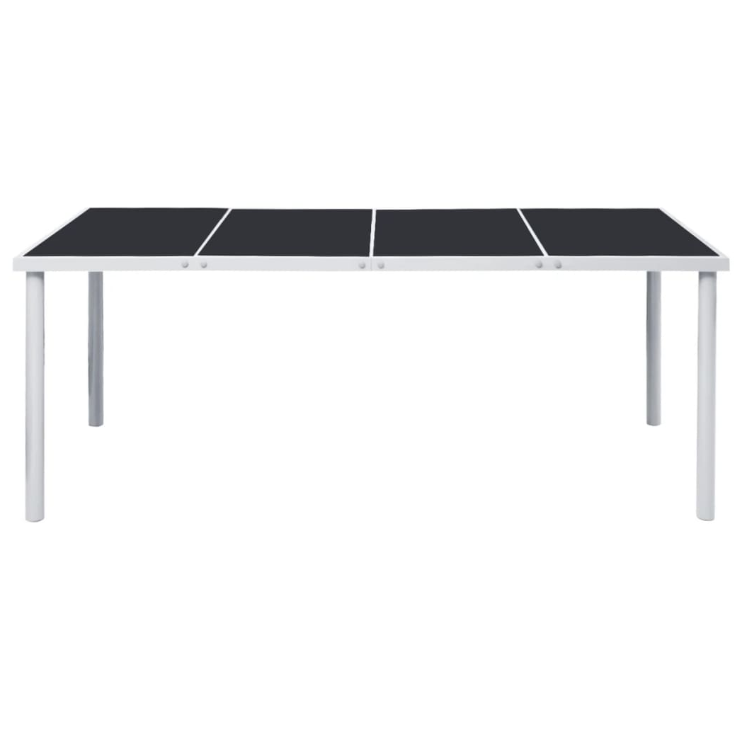 Garden Table 190x90x74 cm Black Steel