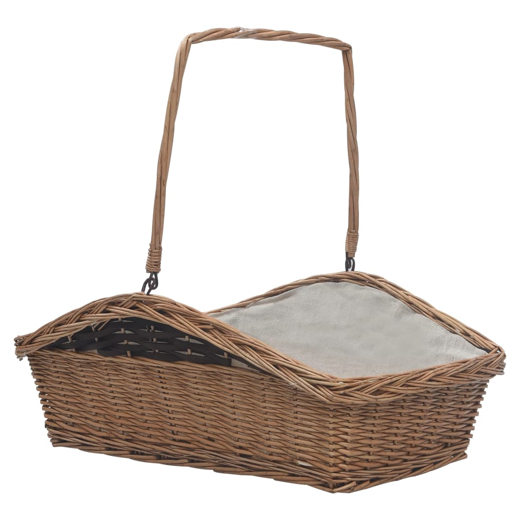 Firewood Basket with Handle 61.5x46.5x58 cm Brown Willow