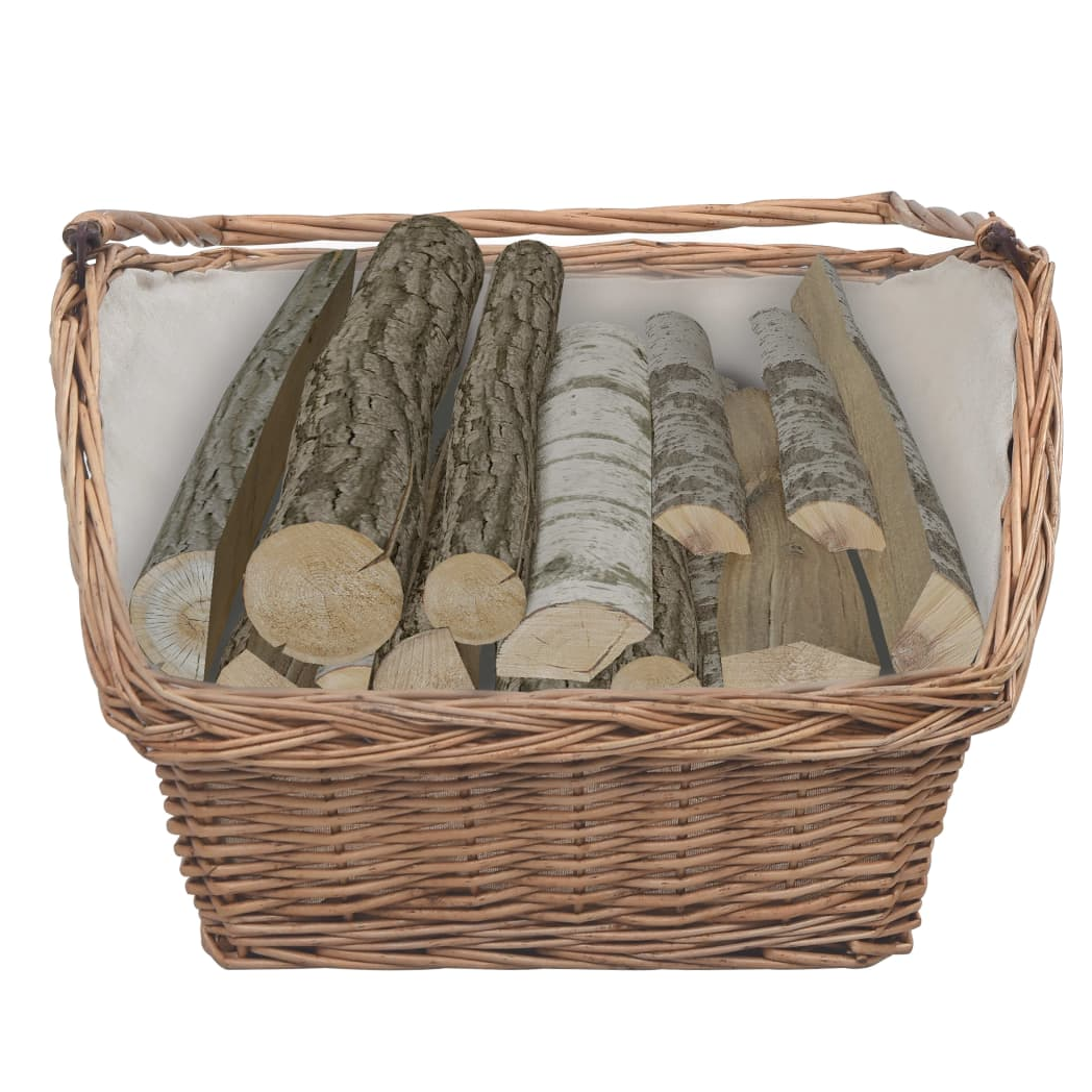 Firewood Basket with Handle 61.5x46.5x58 cm Brown Willow