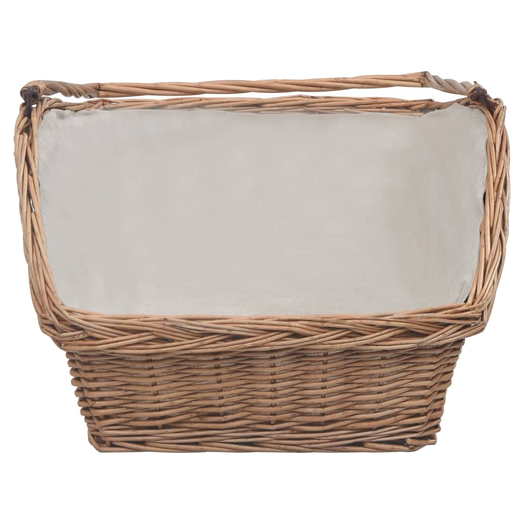 Firewood Basket with Handle 61.5x46.5x58 cm Brown Willow