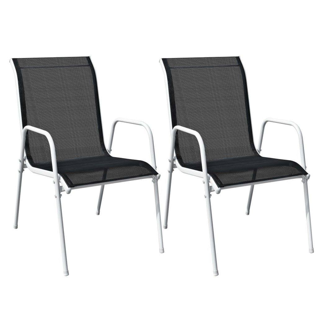 3 Piece Bistro Set Steel Black