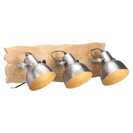 Industrial Wall Lamp Silver 68x23 cm E27 Mango Wood