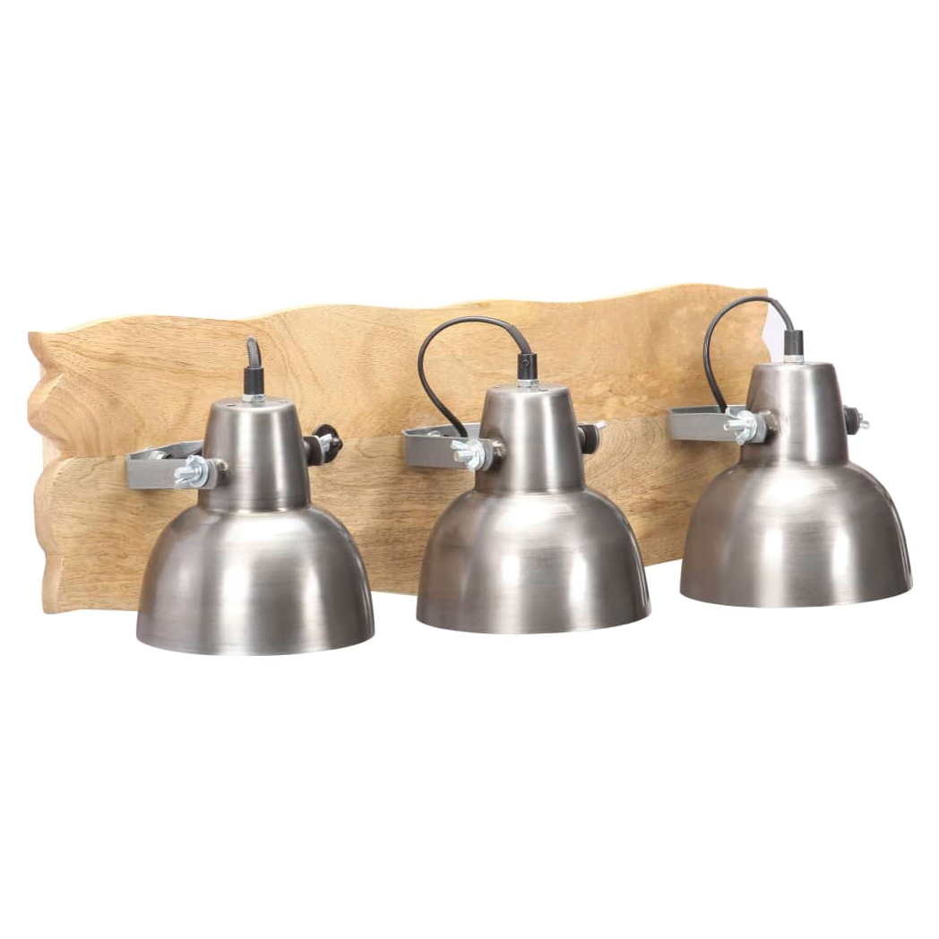 Industrial Wall Lamp Silver 68x23 cm E27 Mango Wood