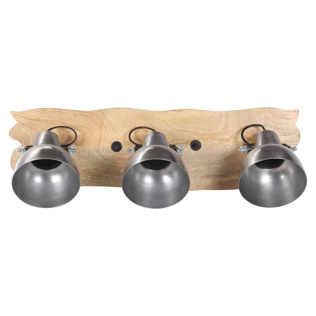Industrial Wall Lamp Silver 68x23 cm E27 Mango Wood