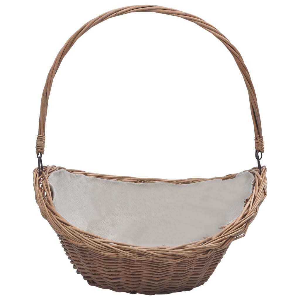 Firewood Basket with Handle 57x46.5x52 cm Brown Willow