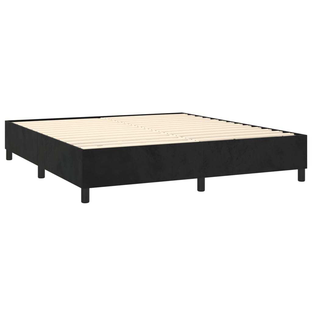 Box Spring Bed Frame Black 180x200 cm 6FT Super King Velvet