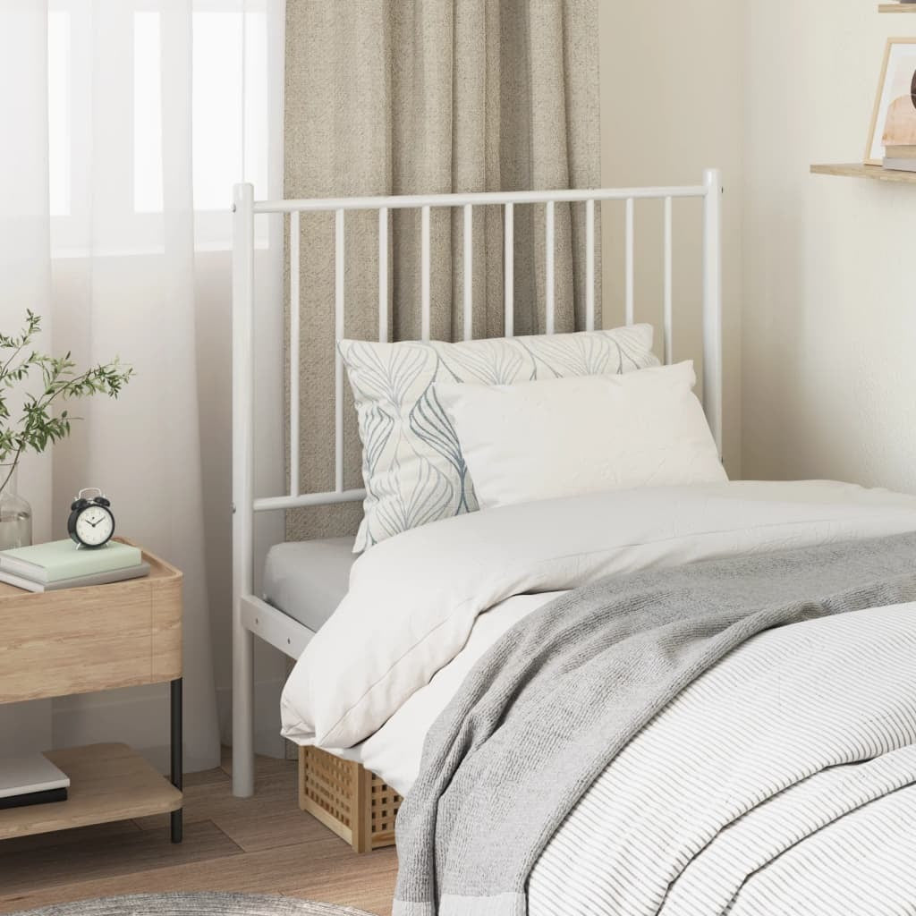 Metal Headboard White 80 cm