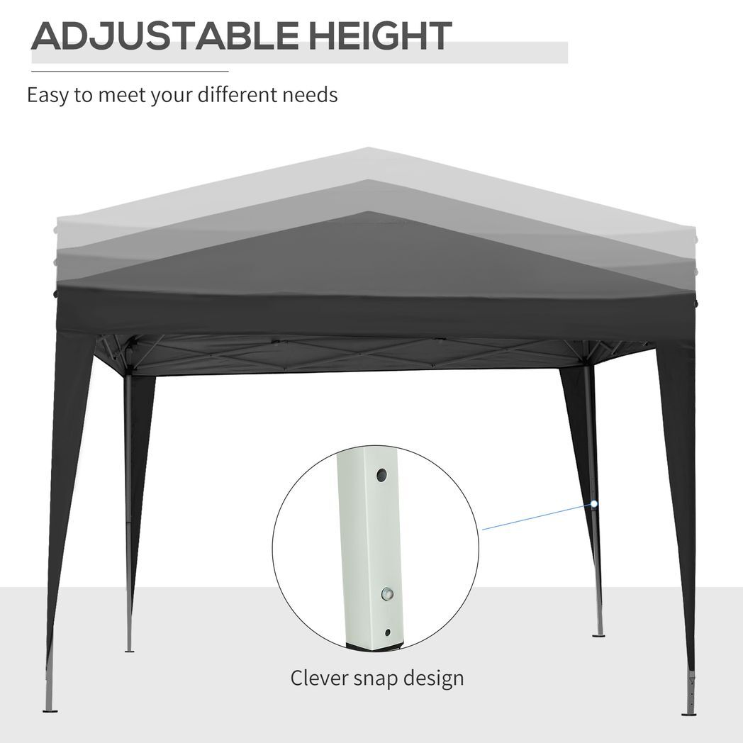 3mx3m Pop Up Gazebo Party Tent Canopy Marquee with Storage Bag Black