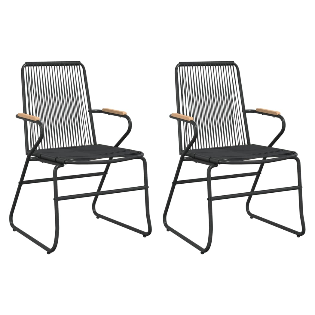 3 Piece Garden Dining Set Black PVC Rattan