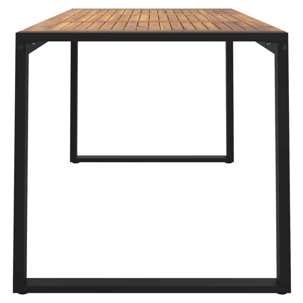 Garden Table with U-shaped Legs 140x80x75 cm Solid Wood Acacia