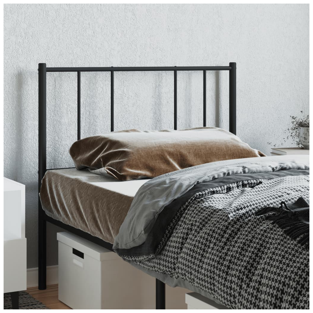 Metal Headboard Black 90 cm