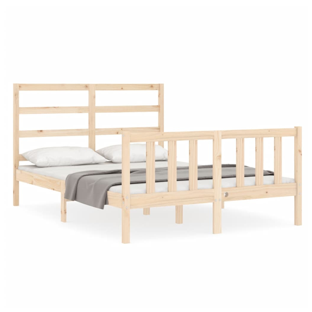 Bed Frame with Headboard 120x200 cm Solid Wood