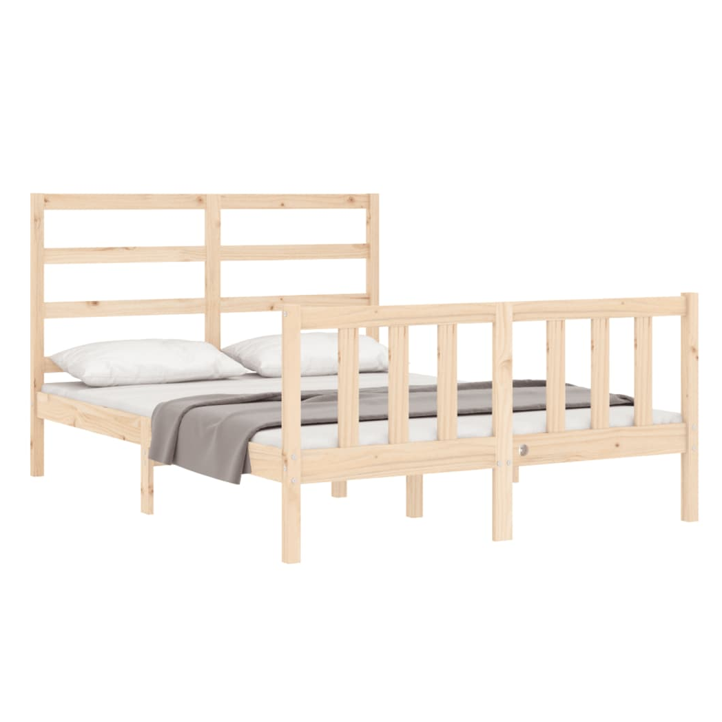 Bed Frame with Headboard 120x200 cm Solid Wood