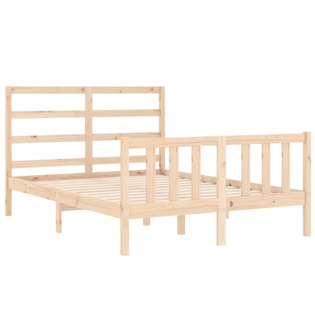 Bed Frame with Headboard 120x200 cm Solid Wood